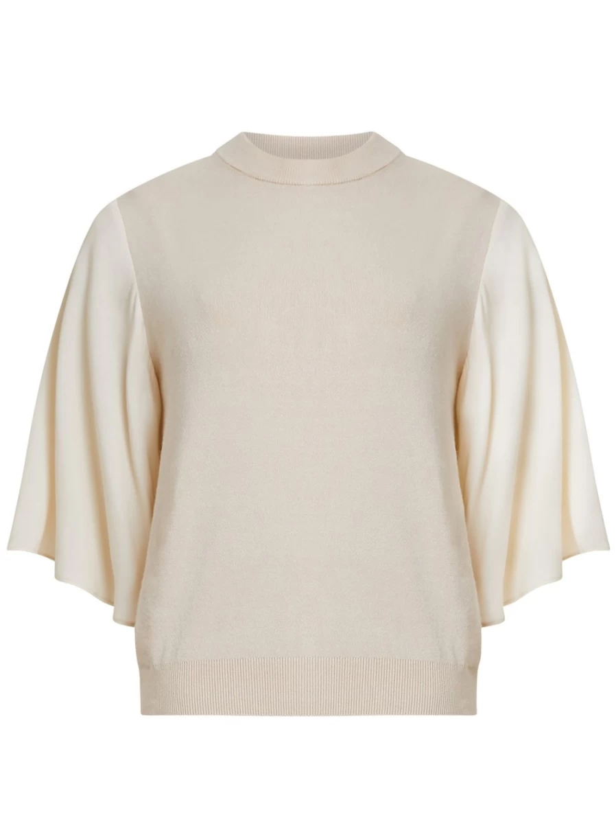 French Connection Women's Krista Mixed Short Sleeve Crew Neck Jumper in XS