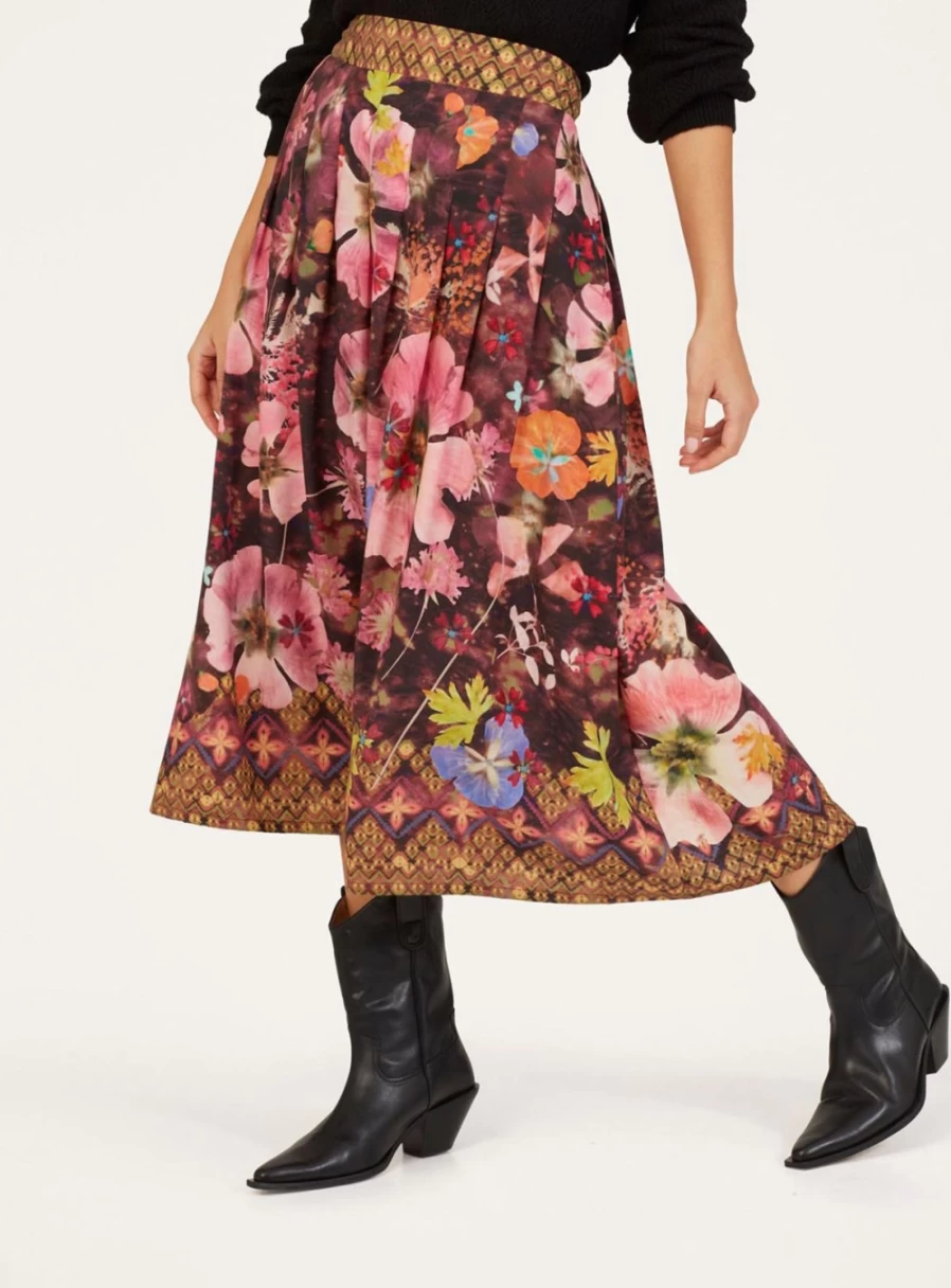 Thought Women's Emelia Sustainable Tencel Midi Skirt - Eco-Friendly A-Line Skirt