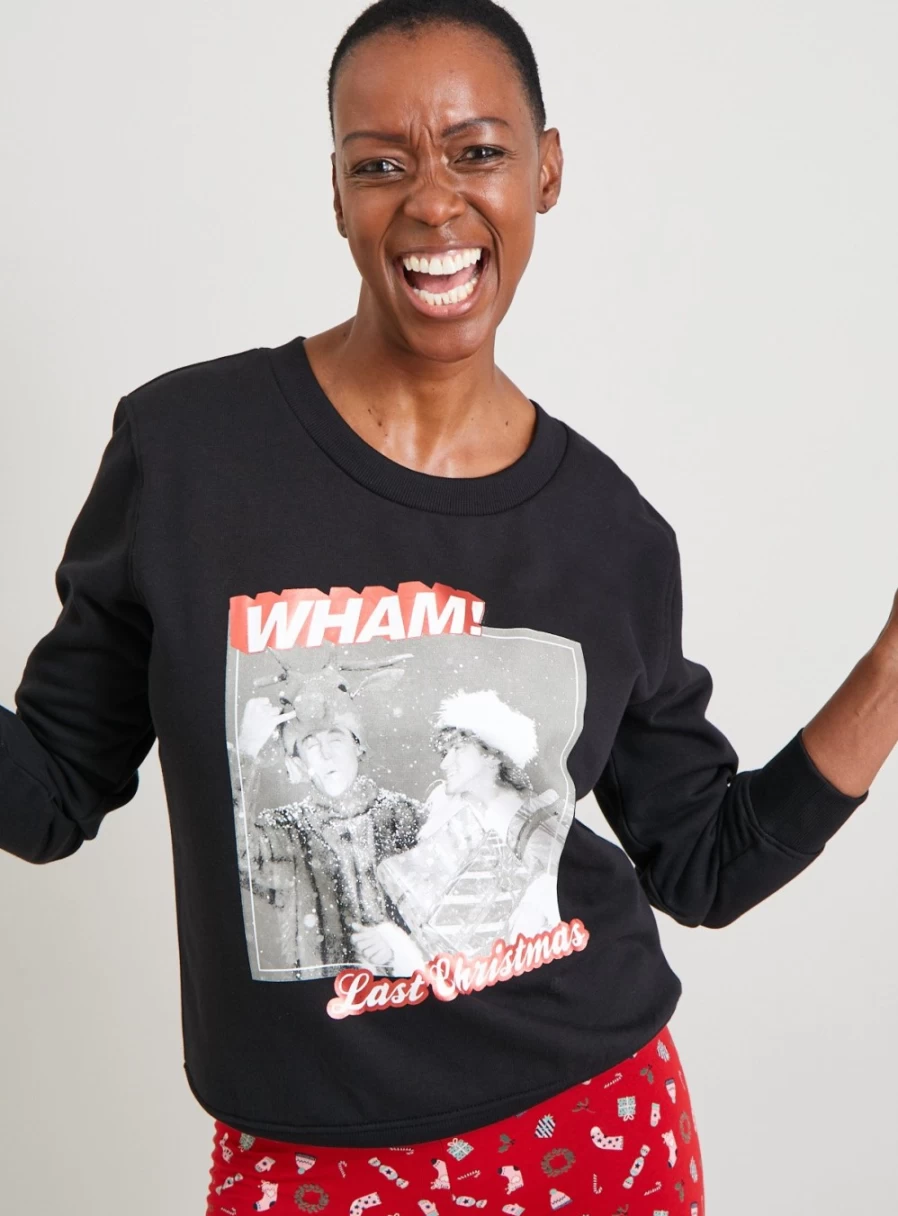Tu Women's Black "Last Christmas" Wham! Inspired Sweatshirt S
