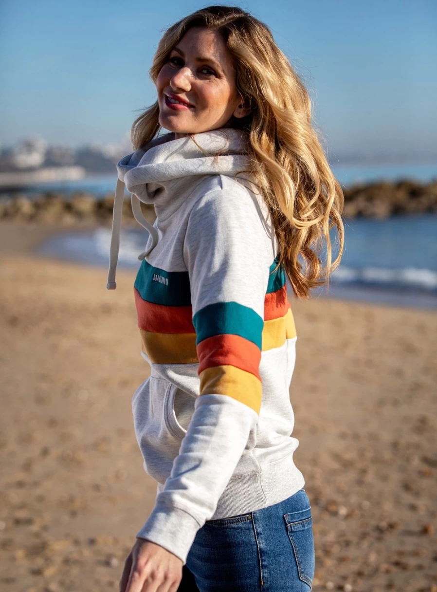 Brakeburn Women's Elise Stripe Hoodie - Casual Pullover Sweatshirt with Striped Design