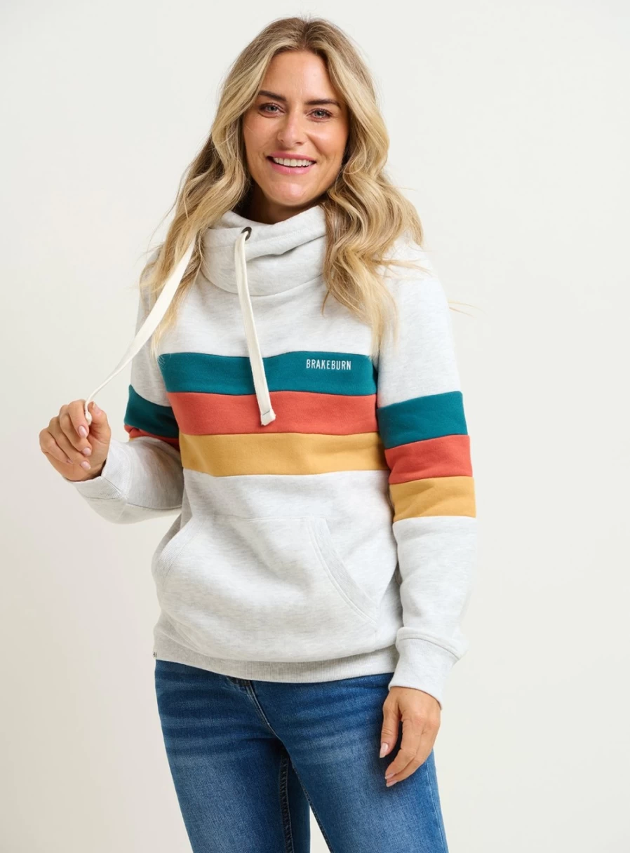 Brakeburn Women's Elise Stripe Hoodie - Casual Pullover Sweatshirt with Striped Design