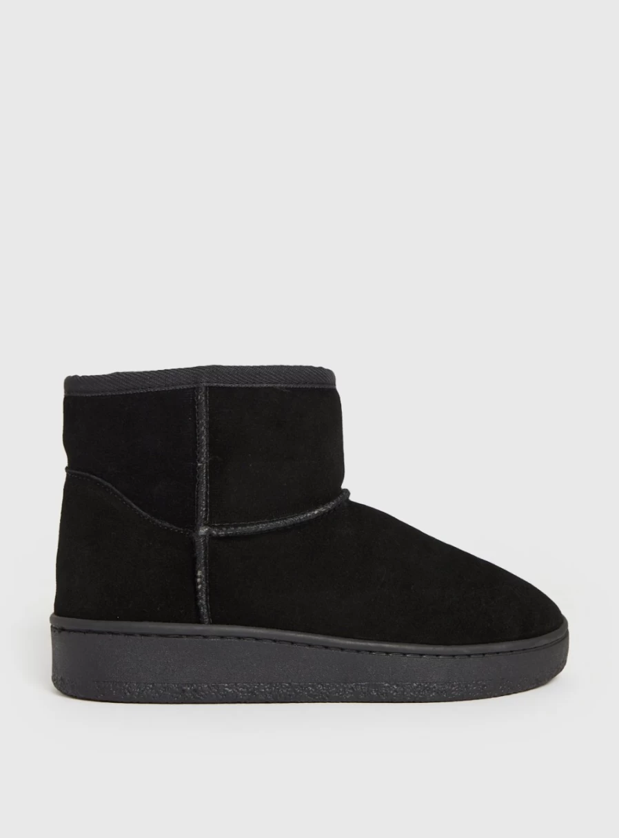 Tu Women's Black Genuine Suede Ankle Boots - Size 5, Comfortable & Stylish Footwear