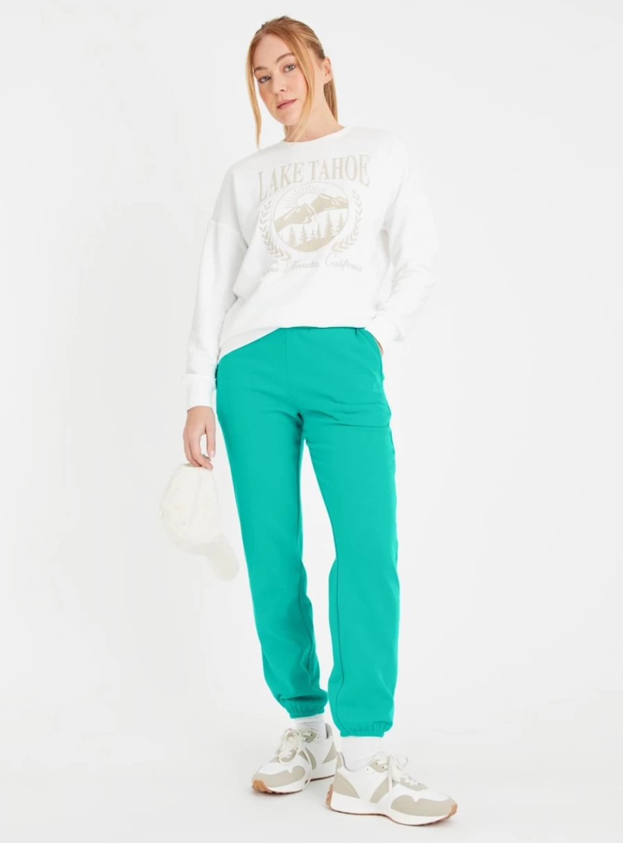 Tu Women's Bright Green Coordinated Sweatpants Joggers - Comfortable Casual Lounge Pants