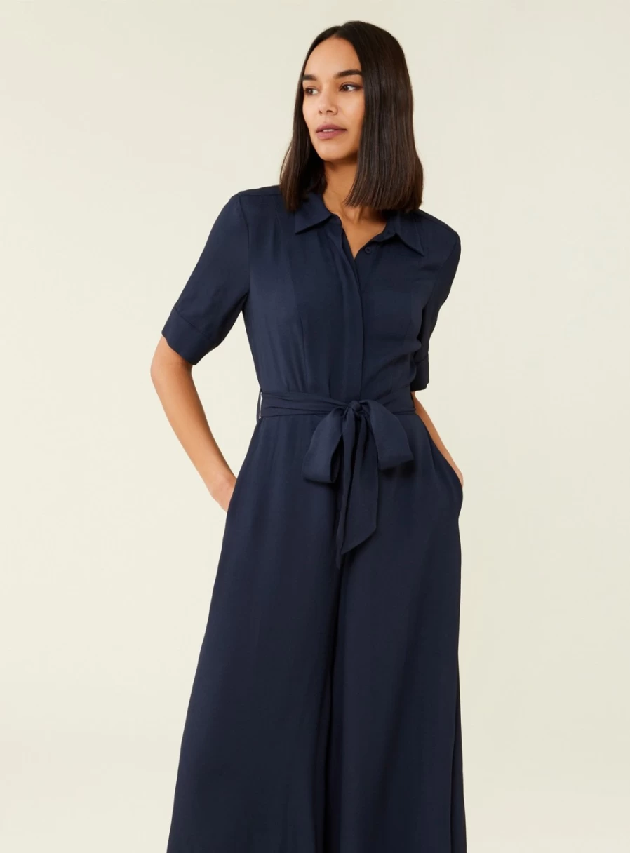 Finery Women's Floralie Navy Blue Jumpsuit - Size 16 | Stylish Romper for Women