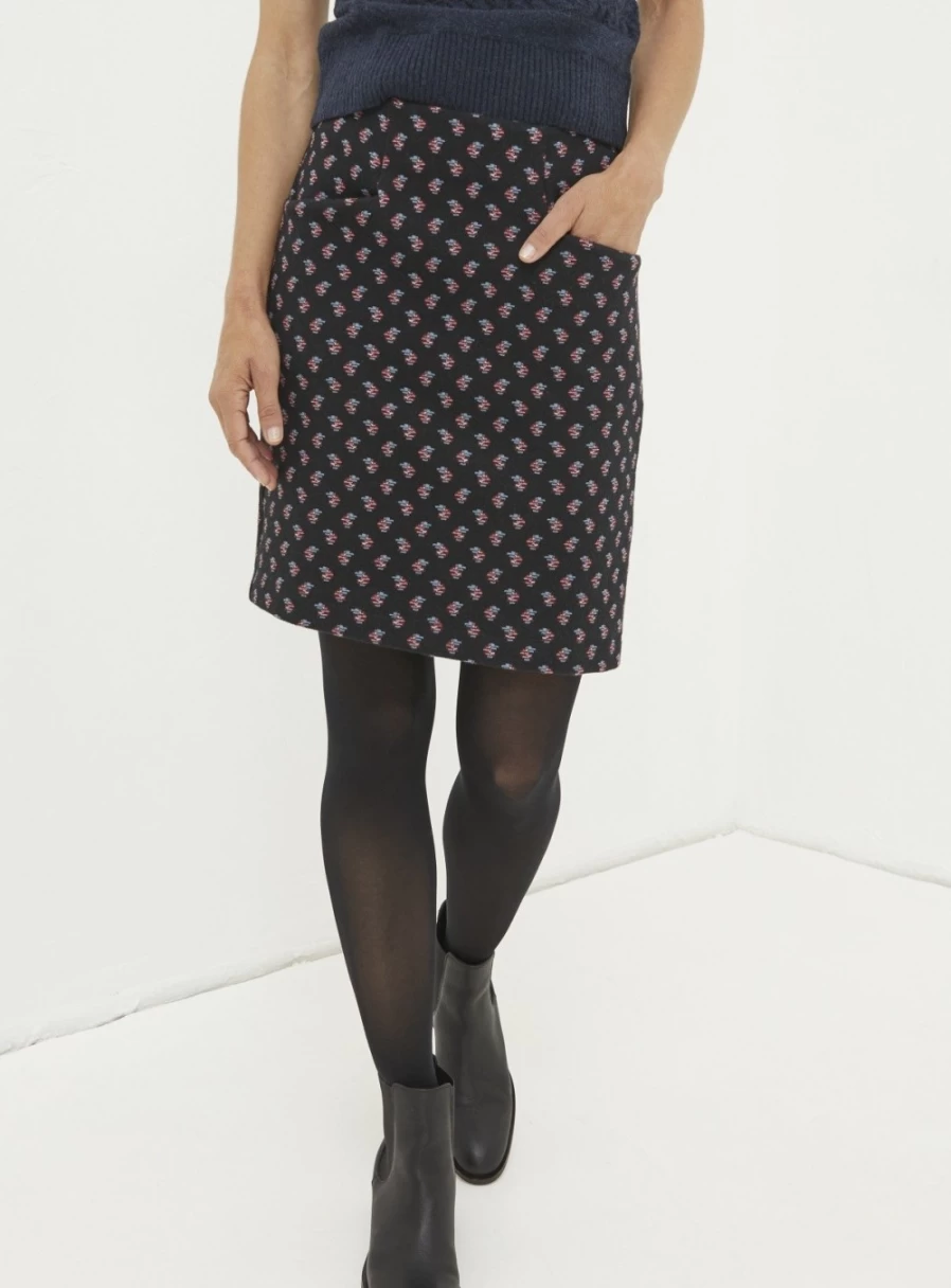 FatFace Women's Jennie Floral Geo Print Jersey Skirt - Size 6