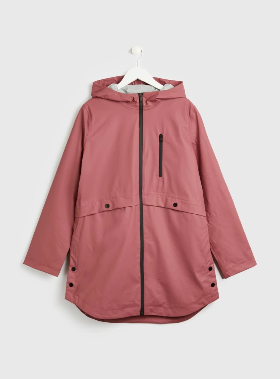 Tu Petite Women's Lightweight Pink Rubber Raincoat - Size 8 Petite Waterproof Jacket