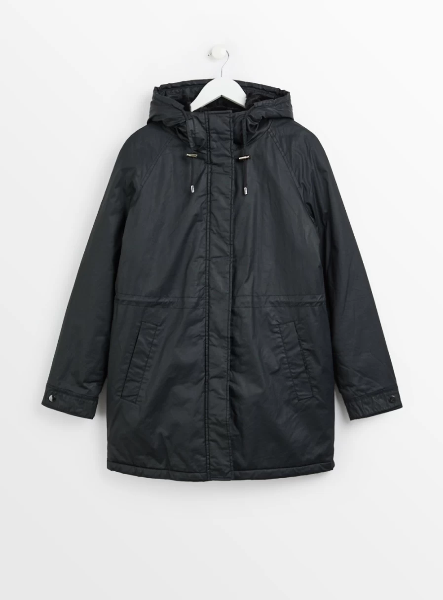 Tu Women's Black Water-Resistant Raincoat - Lightweight Showerproof Coat for Outdoor Activities