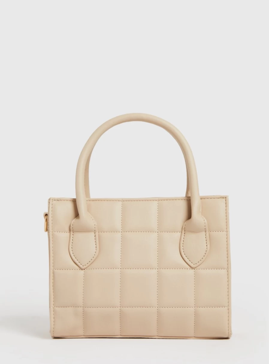 "Tu Women's Neutral Quilted Handbag One Size"