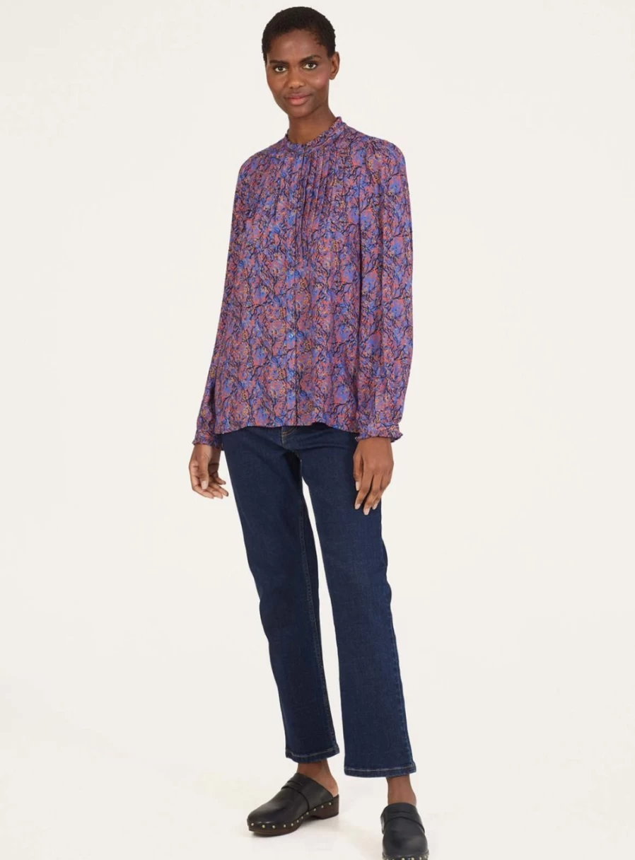 Thought Women's Eco-Friendly Lenzing Ecovero Pin Tuck Shirt - Sustainable Fashion Top