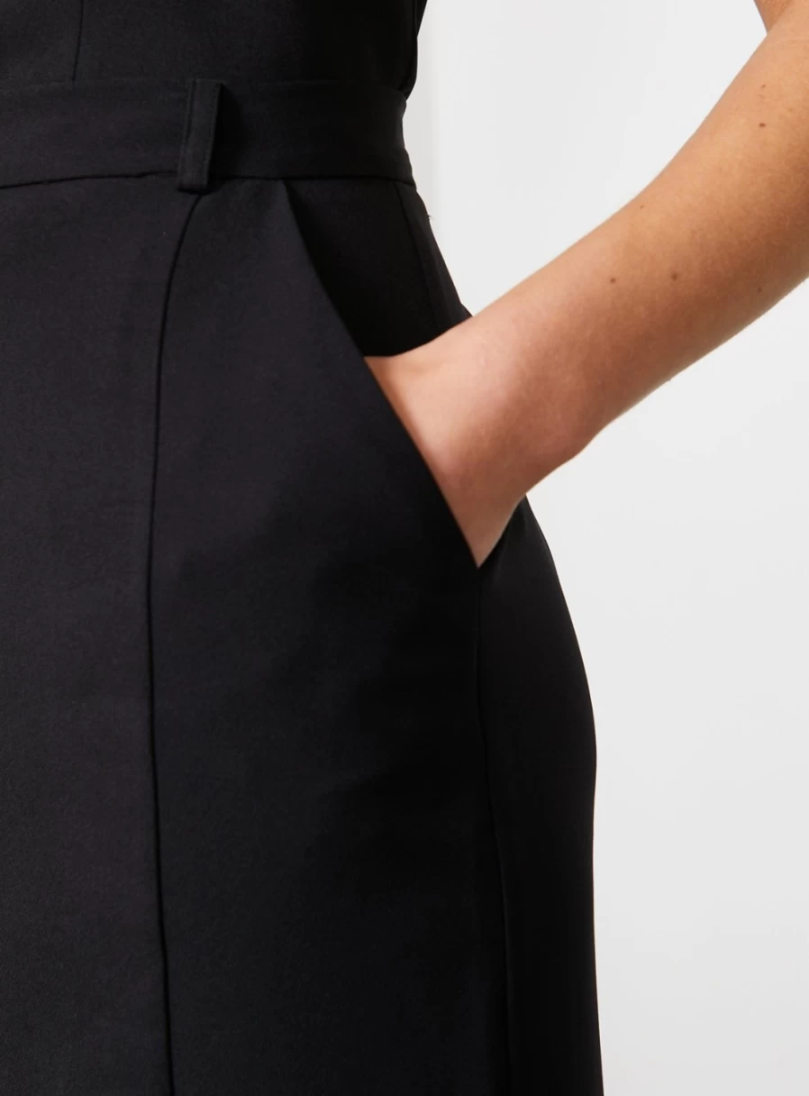 For All The Love Women's Black Smart Midaxi Skirt - Size 10 | Stylish & Elegant Midi Skirt