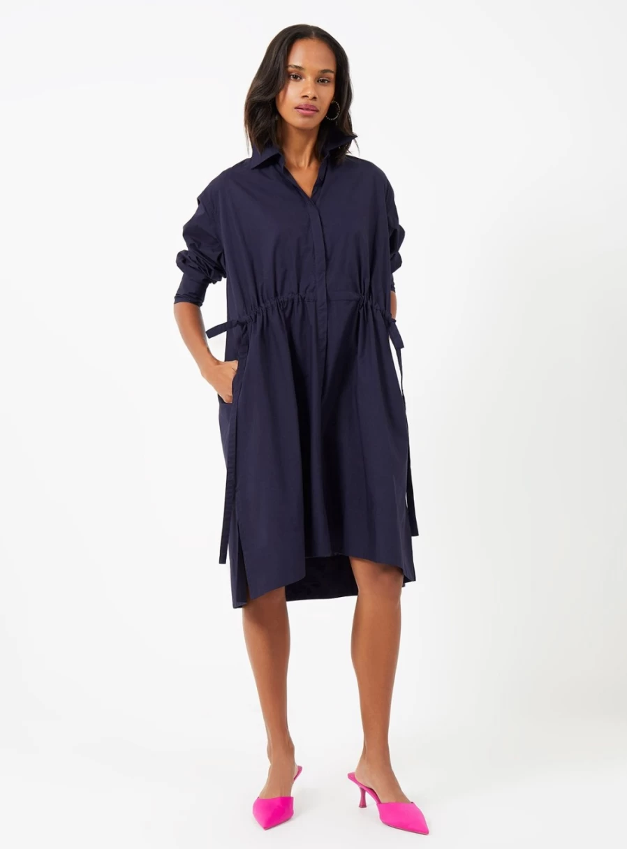 French Connection Women's Rhodes Poplin Shirt Dress - Casual Summer Style L