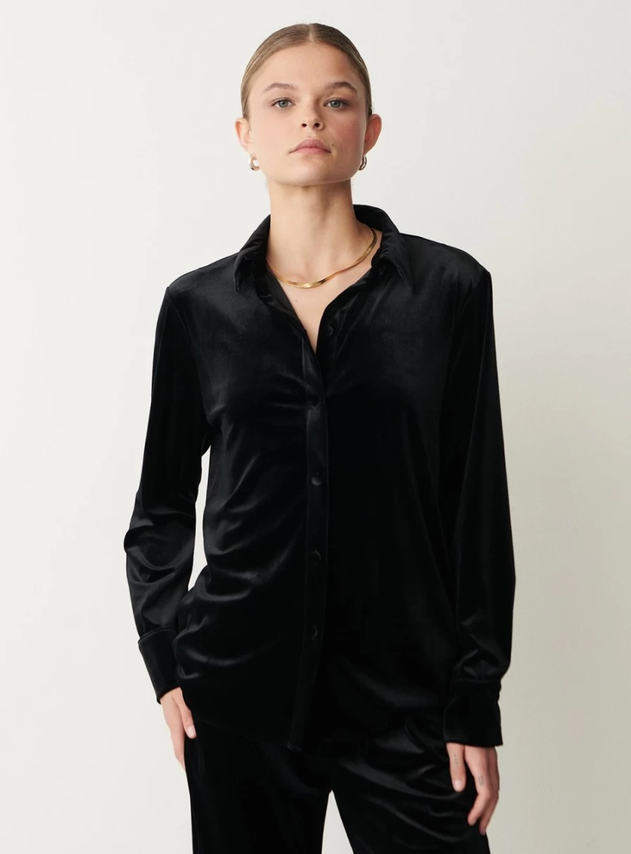 Finery Women's Black Penelope Shirt - Stylish Casual Top for Women
