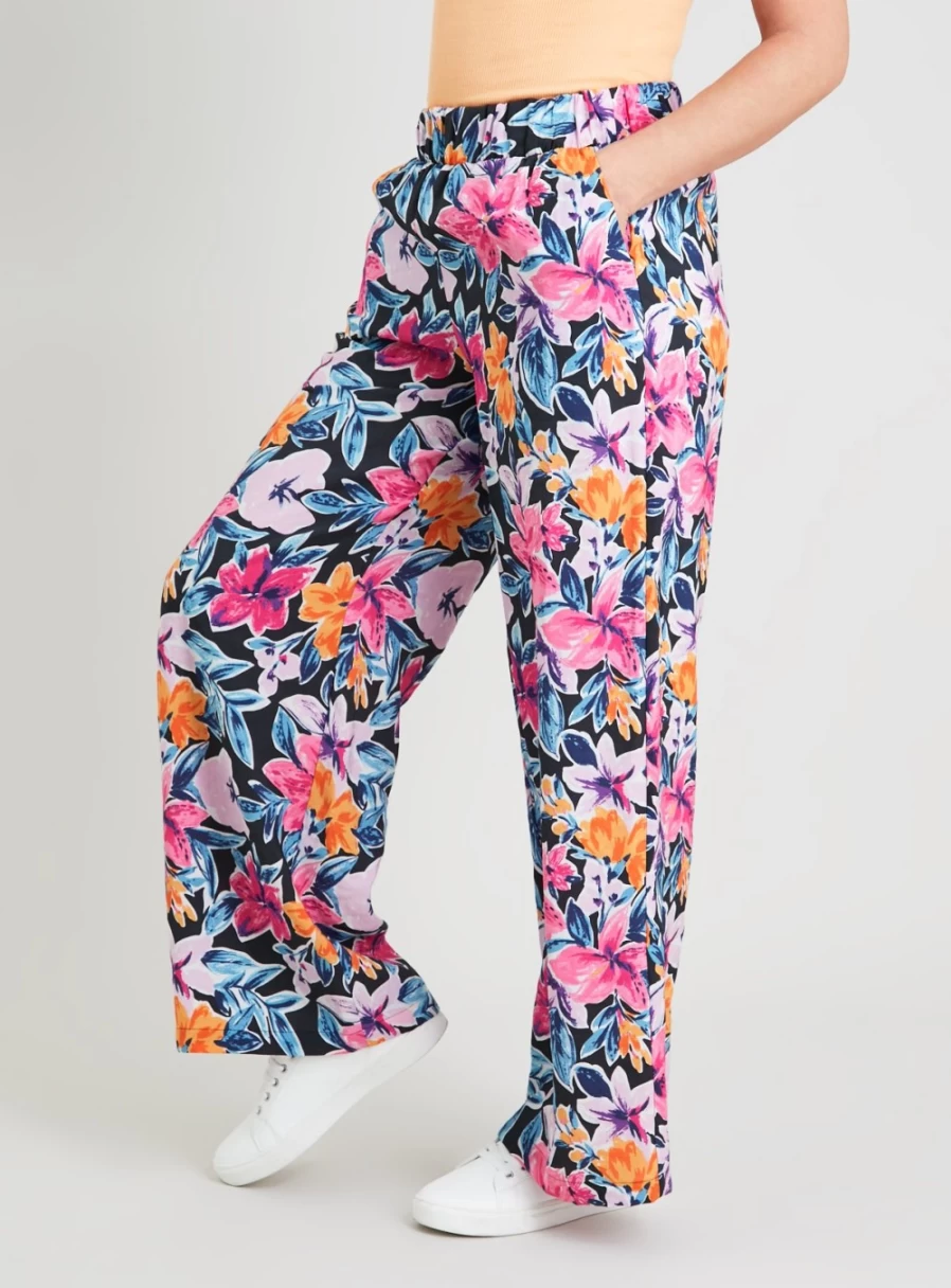 Tu Women's Floral Watercolor Print Wide Leg Trousers - 22S Spring Collection