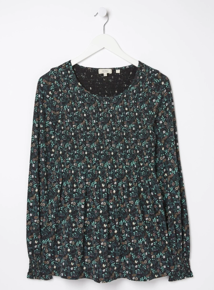 FatFace Women's Sara Evergreen Top - Stylish Casual Blouse for Everyday Wear