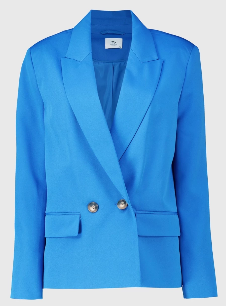 Tu Women's Blue Blazer - Classic Tailored Jacket for Elegant Style