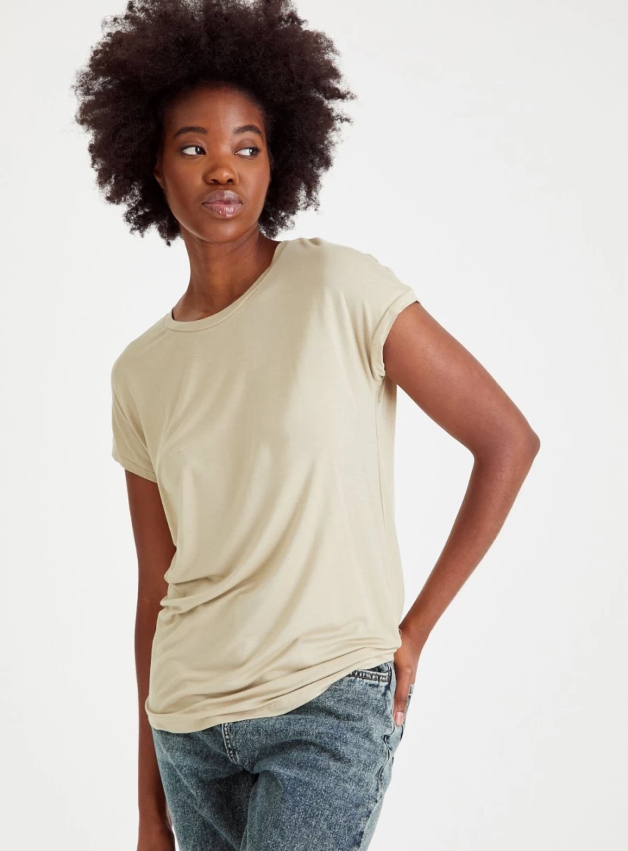 Tu Women's Stone Relaxed Fit Top - Comfortable Casual Blouse for Everyday Wear
