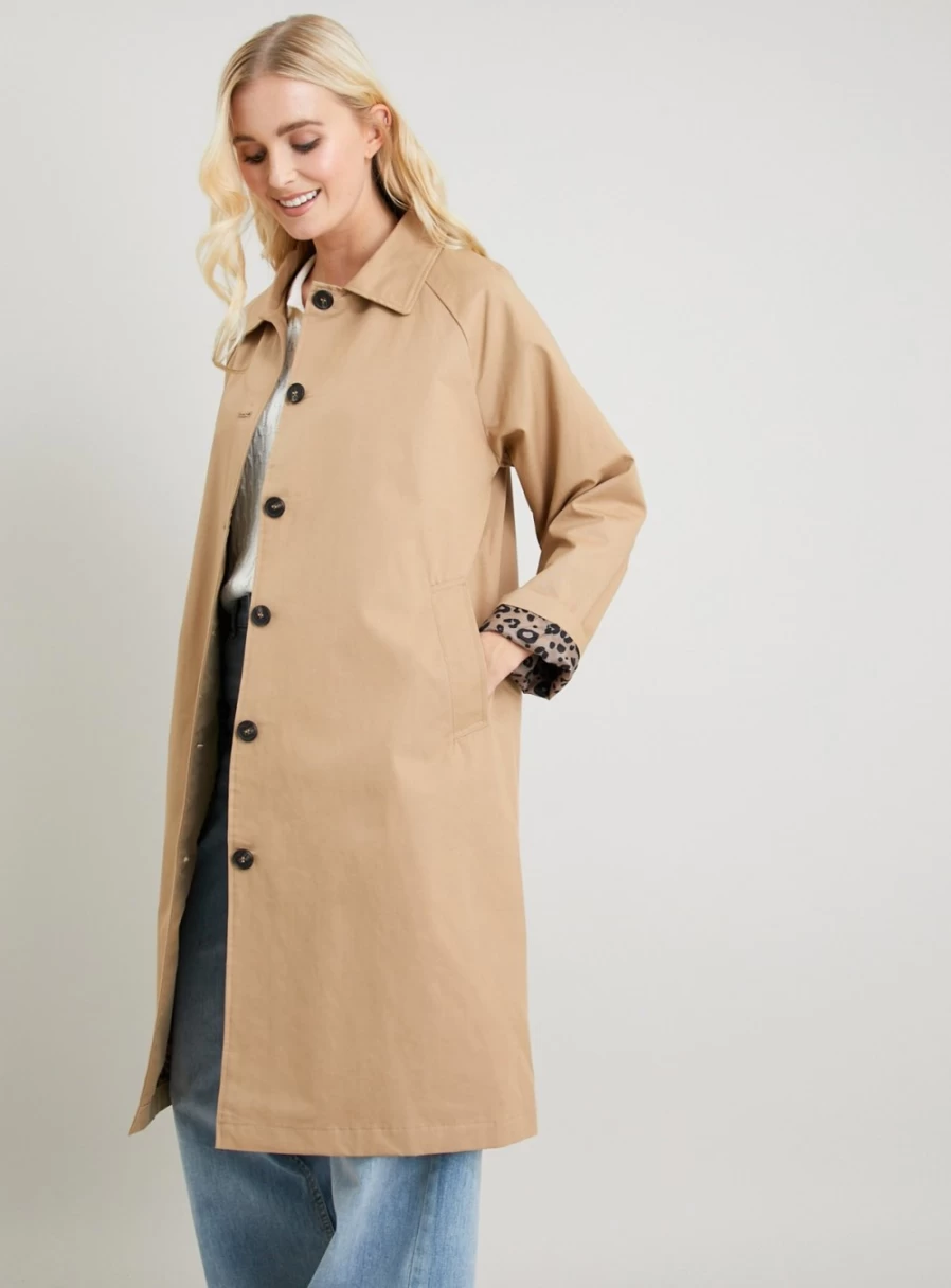 Tu Women's Camel Shower Resistant Car Coat - 24 | Classic Water-Resistant Outerwear