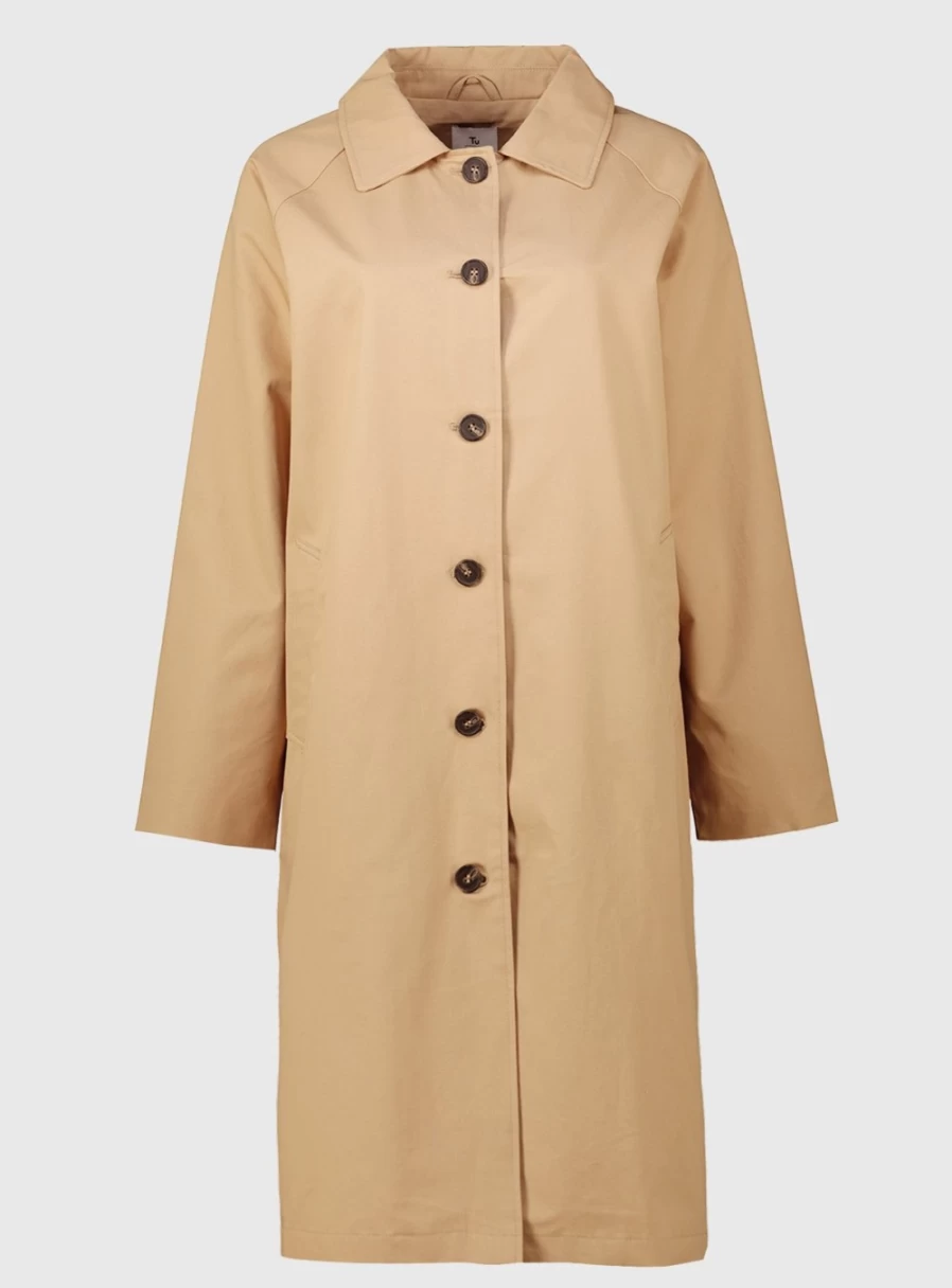Tu Women's Camel Shower Resistant Car Coat - 24 | Classic Water-Resistant Outerwear