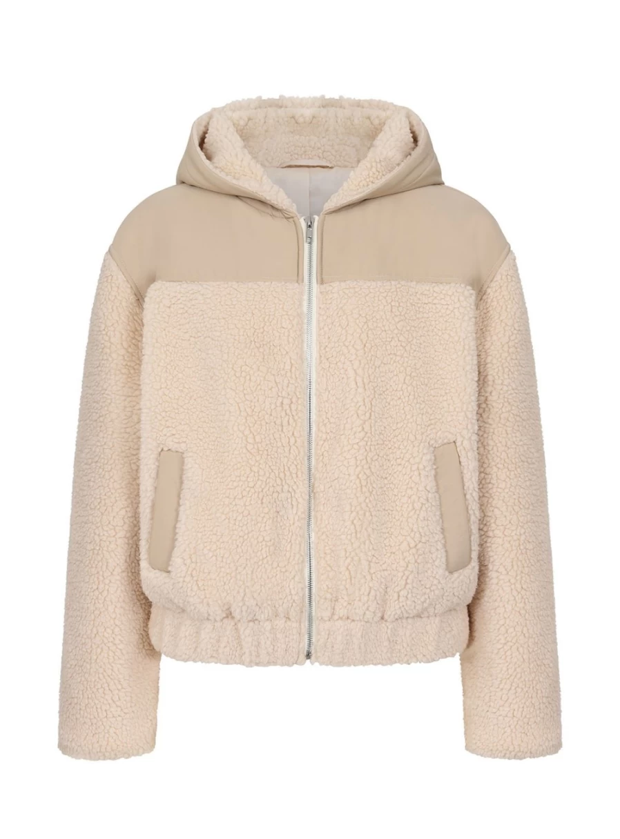 Vogue Williams Women's Cream Borg Jacket - Stylish Winter Coat 10