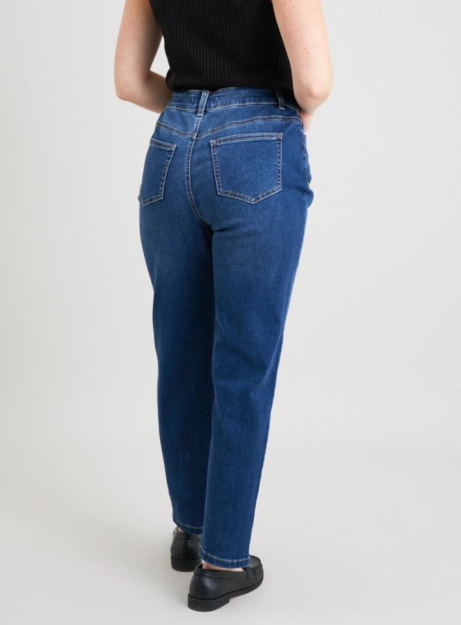 Tu Petite Women's Dark Wash Straight Leg Jeans - Size 12 | Petite Denim Pants for Women