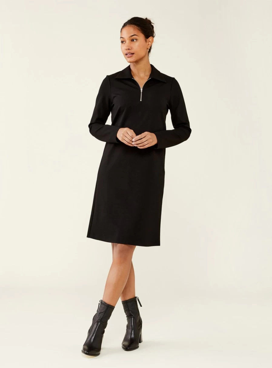 Finery Women's Jennie Ponte Jersey Black Tunic Dress - Size 10