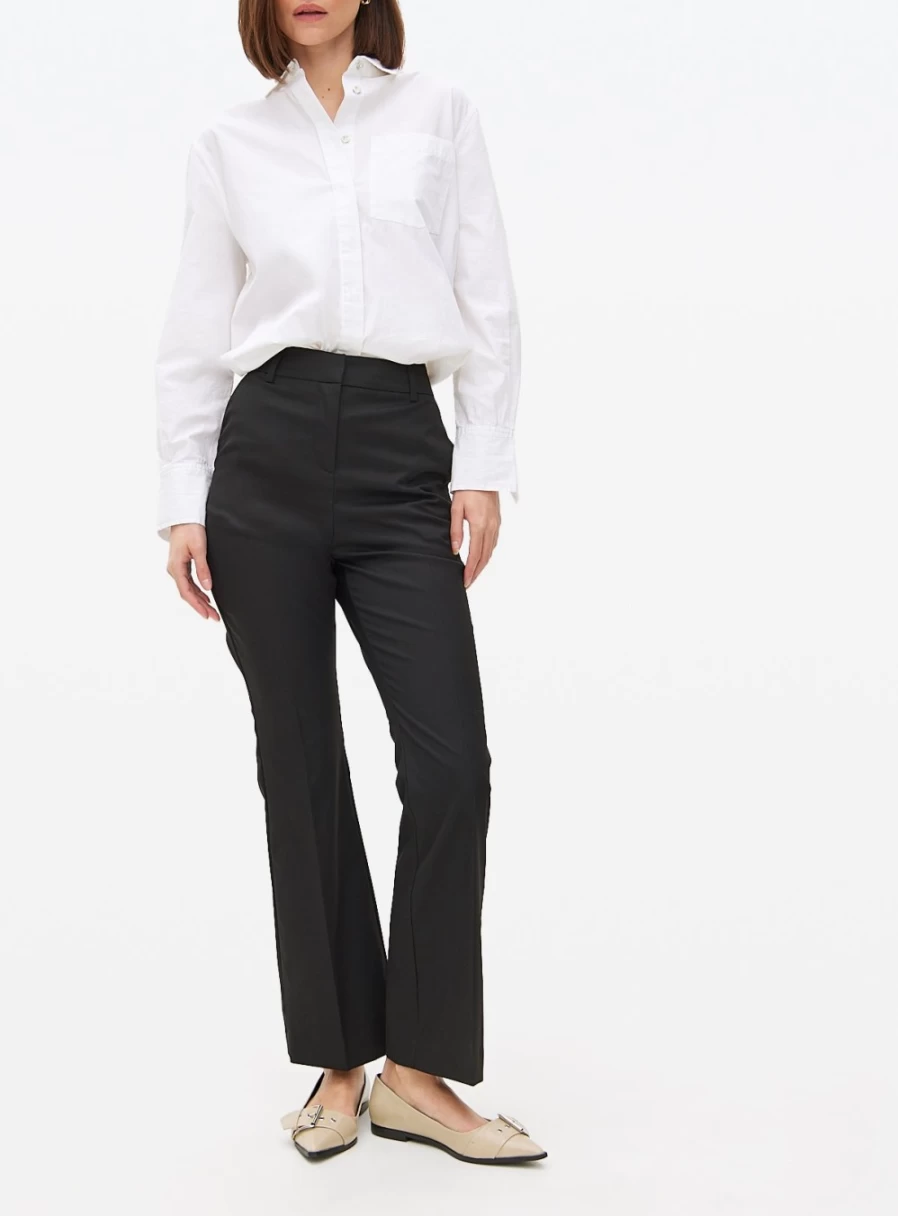 Tu Women's Black Kick Flare Trousers - High Waist Bootcut Pants for Women, Size 18R, Stylish & Comfortable