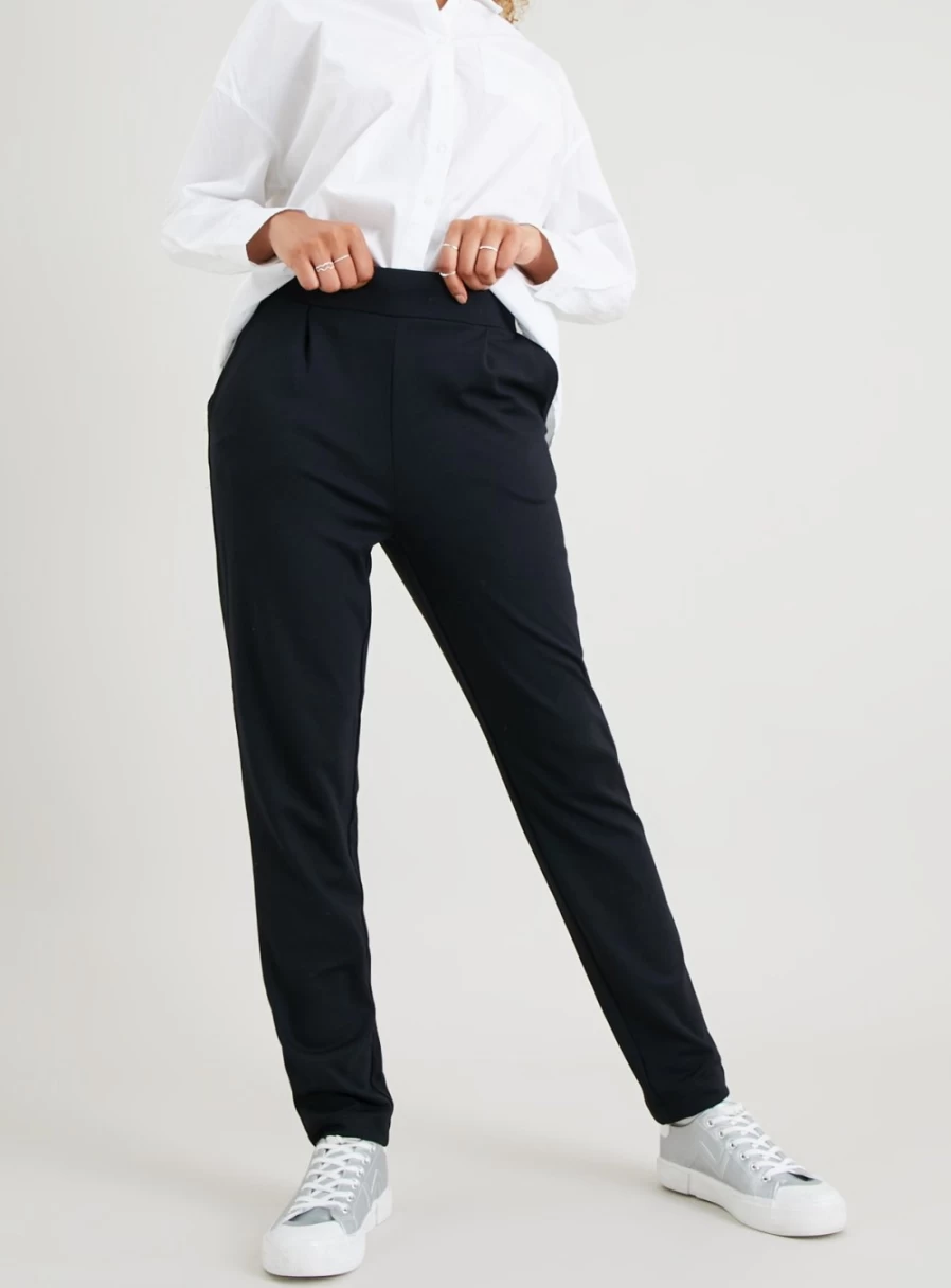Tu Women's Black Ponte Pants - Size 14R, High-Waisted Slim Fit Trousers for Comfort & Style