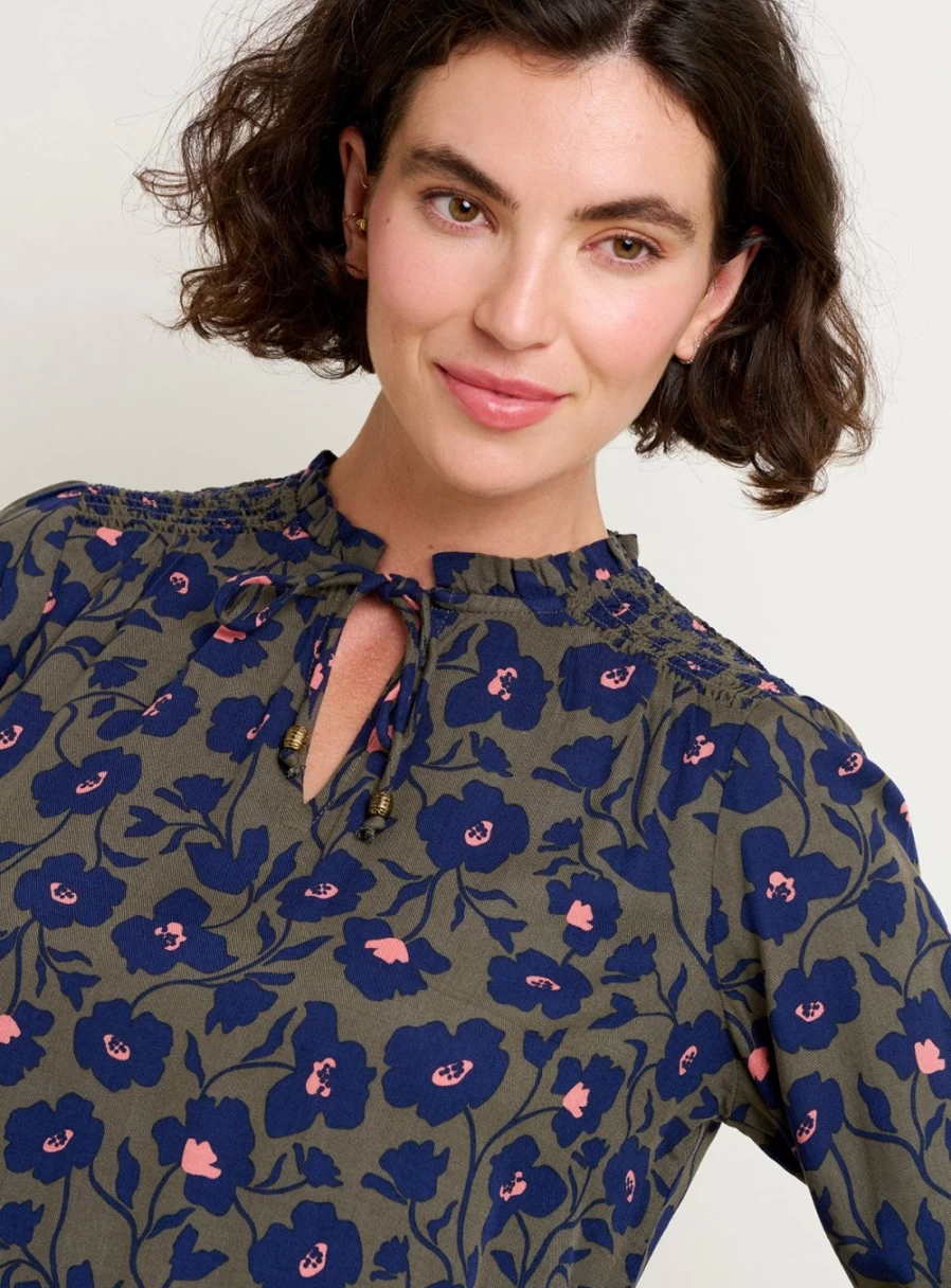 Brakeburn Women's Midnight Bloom Blouse - Stylish Floral Print Top Size 14